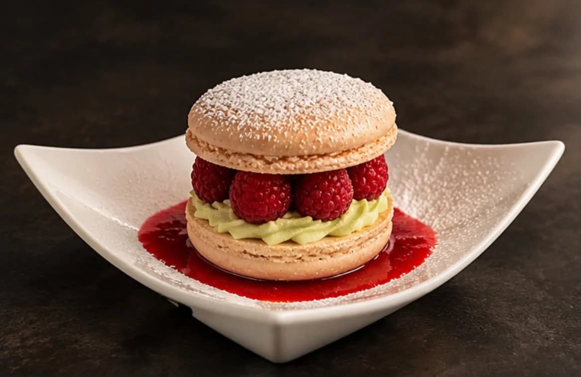 Macaron aux framboises